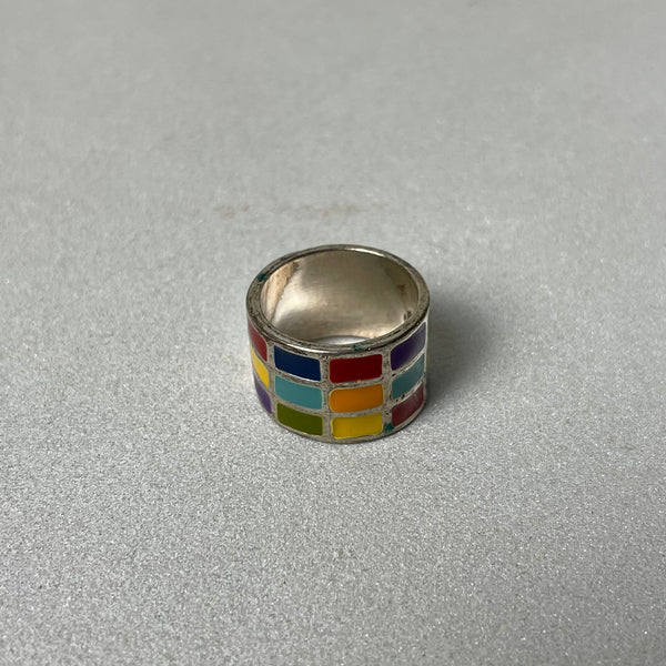 Vintage 70er Jahre Regenbogen Ring