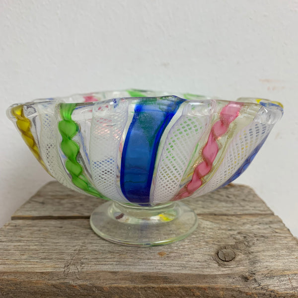 Vintage filigrane bunte Murano Schale