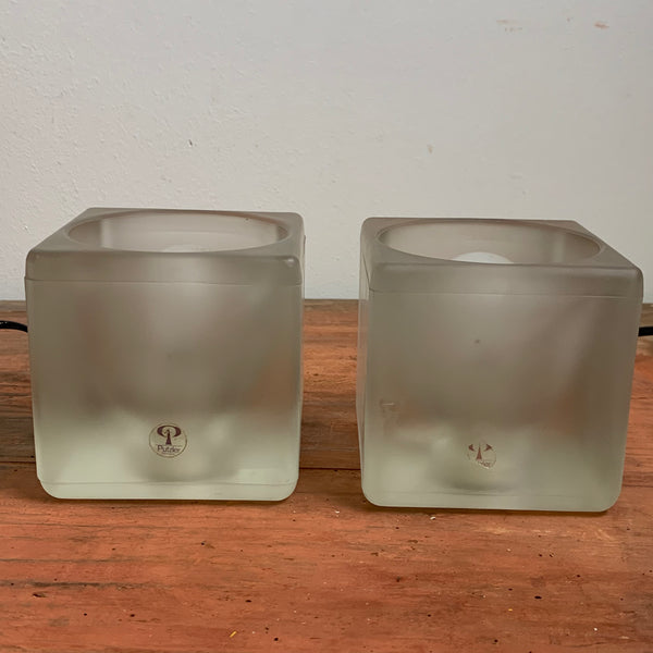 Paar vintage Ice Cube Lampen von Peill und Putzler