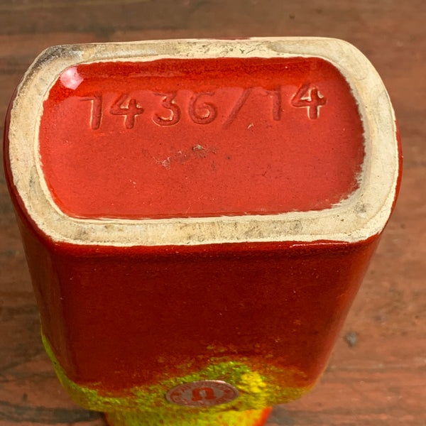 Seltene vintage Keramik Vase von Überlacker 1436 / 14