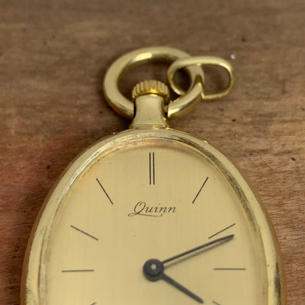Vintage Kettenuhr von Quinn aus 585er Gold
