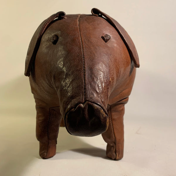 Vintage Leder Schwein Ottomane von Dimitri Omersa für das Londoner Kaufhaus Liberty