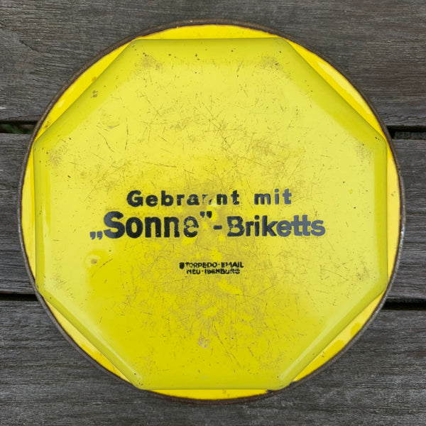 Emaille Aschenbecher Sonne Briketts