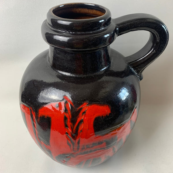 Keramik Vase von Scheurich mit roten Pferden 486-38