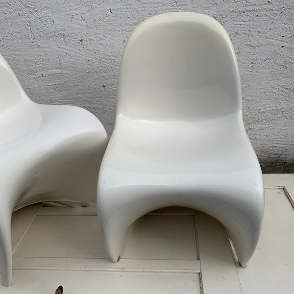 Vintage Pantonstuhl Panton Chair von Verner Panton für Fehlbaum Herman Miller in weiß