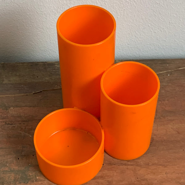 Vintage Stifthalter Utensilo orange