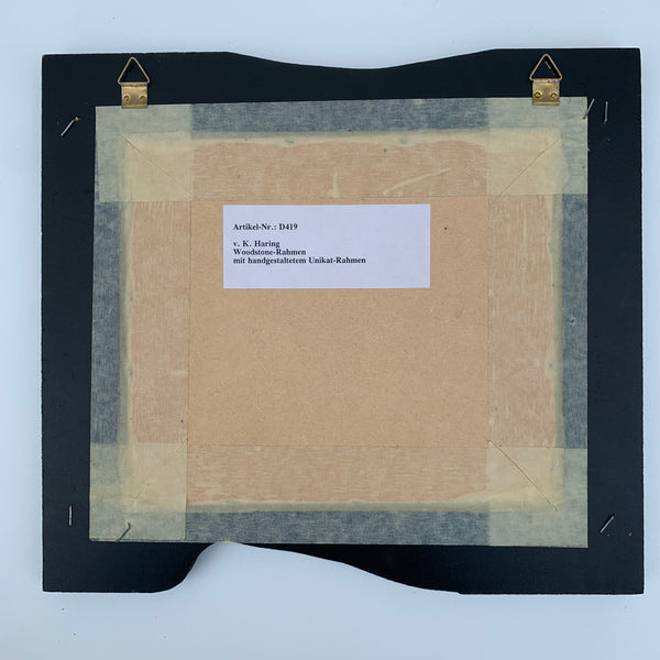 Kunstdruck von Keith Haring Woodstone Rahmen