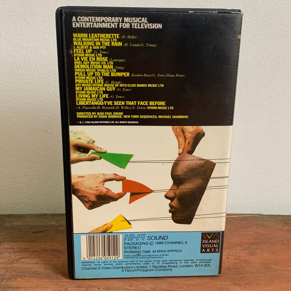 VHS Video Kassette Grace Jones A One Man Show