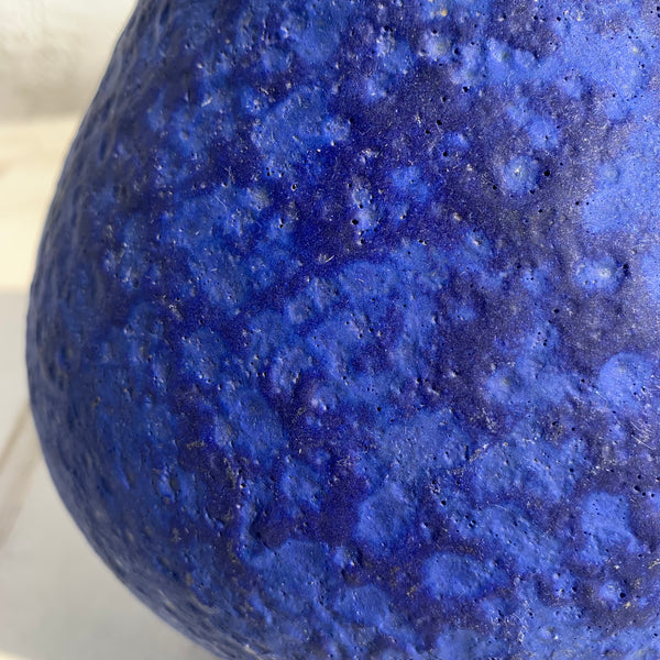 Blaue Studiokeramik Vase von Hartwig Heyne für Hoy