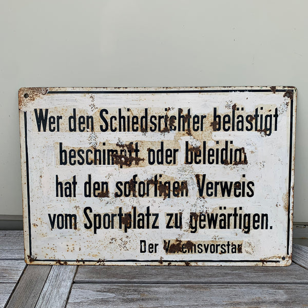 Vintage Schild Fußball - Schiedsrichter