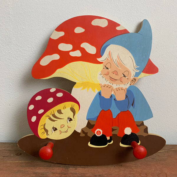 Kinder Garderobe Zwerg mit Pilz von Mertens - Kunst