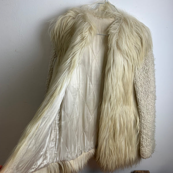 70er Jahre Damen Ziegenfell Hippie Jacke