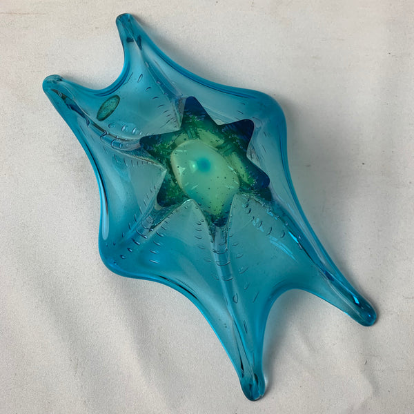 Grün blaue Murano Schale