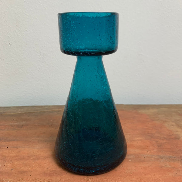 Vintage Kerzenständer aus blauem Glas von WMF