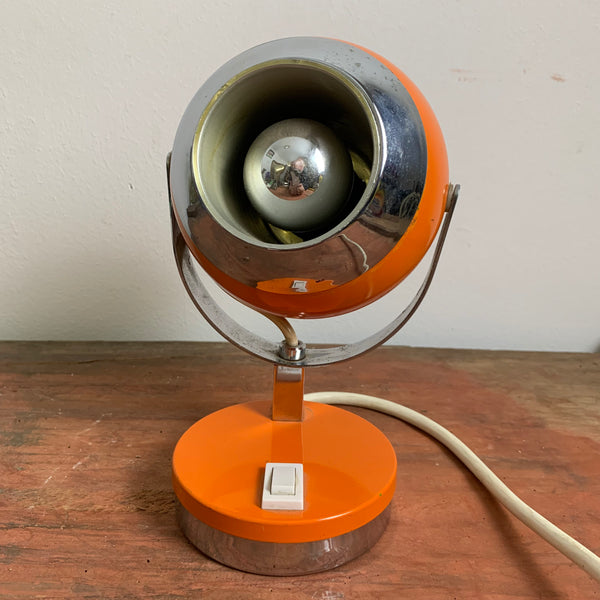 Orangene Space Age Kugel Lampe