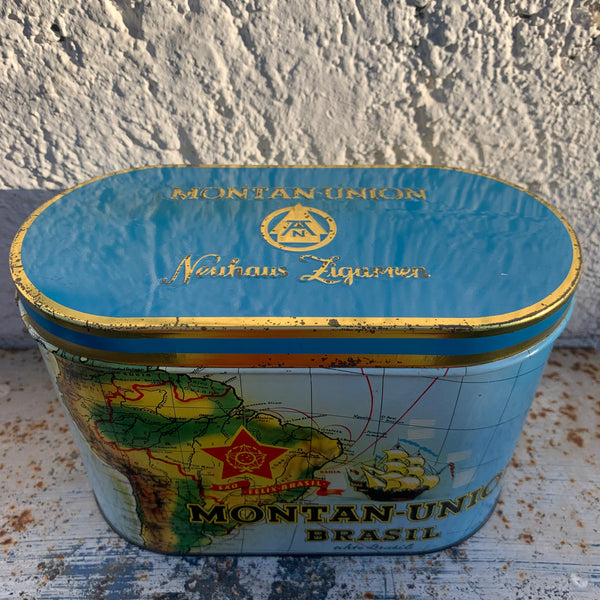 Vintage Zigarren Blechdose Montan-Union Brasil