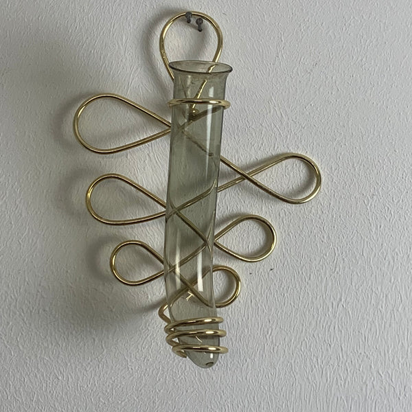Mid Century Wand Vase mit Halter