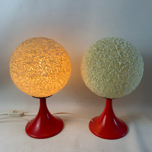 2 Granulat Kugel Nachttisch Lampen