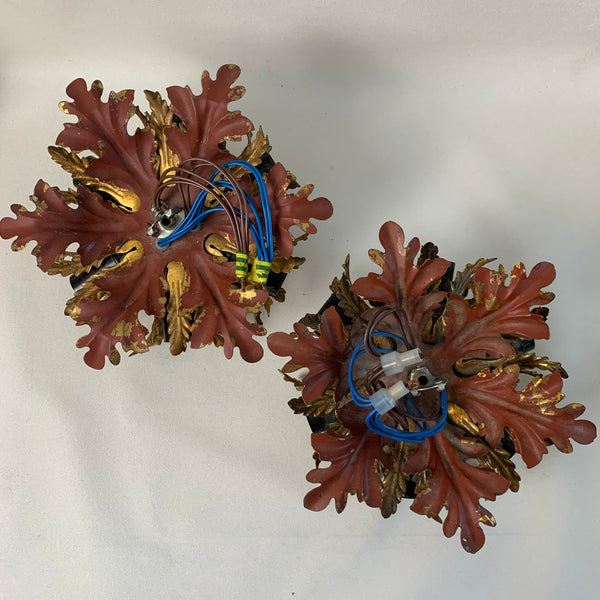 Ein Paar vergoldete Vintage Deckenlampe mit 6 Leuchten von Banci Firenze