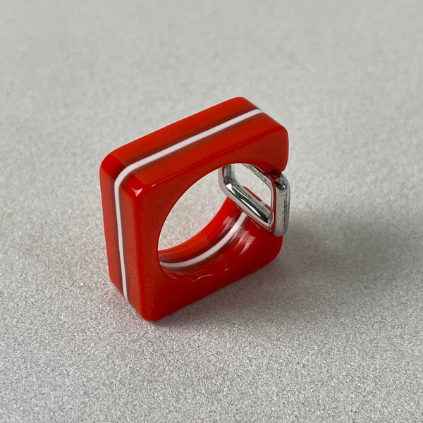 Ring 70er Jahre Acryl Silber 925